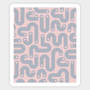 JELLY BEANS Squiggly New Wave Postmodern Abstract 1980s Geometric in Silver Gray with Soft Pink Dots - UnBlink Studio by Jackie Tahara Sticker